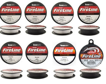 Fireline Microfused Braided Beading Thread, Availabe in Smoke Grey, Black Satin, or Crystal, 4, 6, 8, or 10 LB Test, 50 or 125 Yard Spool