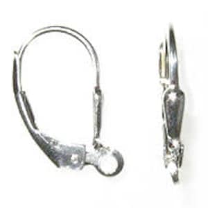 May include: Silver earring hooks, also known as leverback earring findings, are a popular choice for jewelry making. These hooks are made of high-quality silver and feature a secure leverback closure.