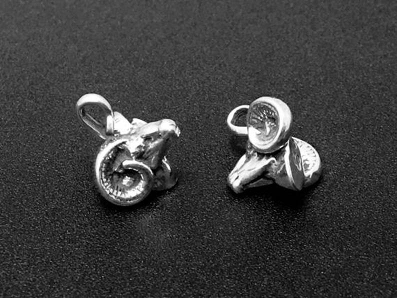 Ram charms Ram Head Mascot charms Capricorn Charms Sterling Silver Charms Ram Head Charm Sterling Silver 15mm SP159 silver Ram Charms