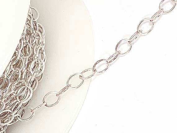 Estrella Metal Chain 39 Silver Tiny Oval Unfinished