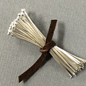20 pc 1.5" 24 gauge Sterling Silver with 1.25mm Ball Headpins, 925 Silver Headpin, Choose Quantity - SF547