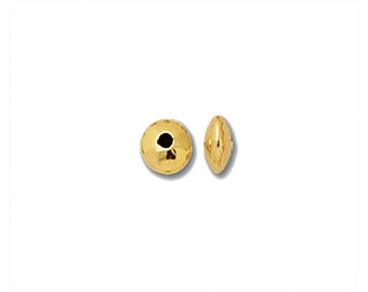 14K Gold Saucer Beads 4.5mm, 14K Gold Beads, 14k Gold Saucer Beads, 4.5mm Gold Beads - 2405