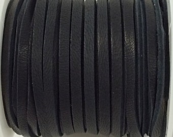 50 Feet 3mm Deer Skin Hide Lace Leather Suede Black 1/8 Inch , Buckskin, Soft Deer Leather, Made in USA - DSK3-BK-50