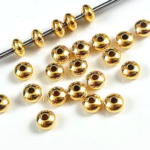 10 pc 14K Gold Filled Rondelle Beads 4.5mm, 1.25mm Hole Wholesale 14K Gold Filled beads, Gold-Filled Rondelle 14/20Kt Buy Bulk N Save GB605B