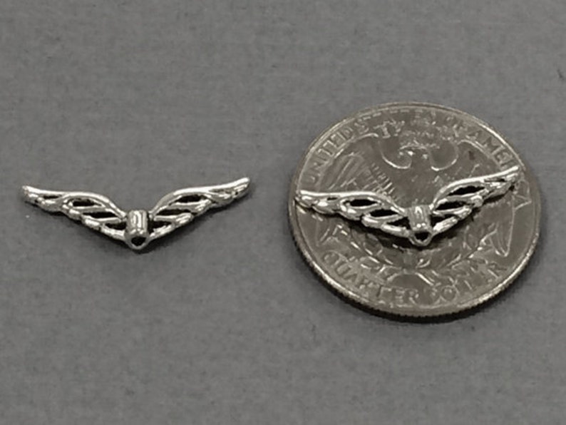 PBF239 50 Pc Small Wing Beads Pewter 22 mm Antique Silver BULK Wholesale