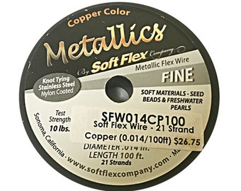 Soft Flex Copper Color, Extreame Flex, 0.014" Diameter, 100 Feet, 21 Strand , Abrasion Resistance Soft Material
