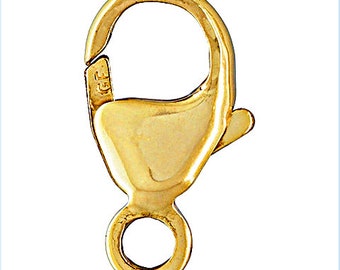 5pc 4.8X9 mm 14K Gold Filled Oval Trigger Clasp Small, Closed Ring Attached , Gold filled Findings Lobster Clasp Made inUSA, GF109 c