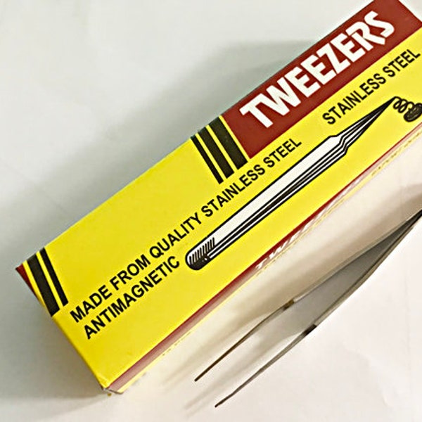 Tweezer Sharp Fine Tip 4.75", Stainless Steel, Non magnetic, Pearl knotting Tweezers, Knotting Tool, Pointy Tweezers, Beading Tweezers