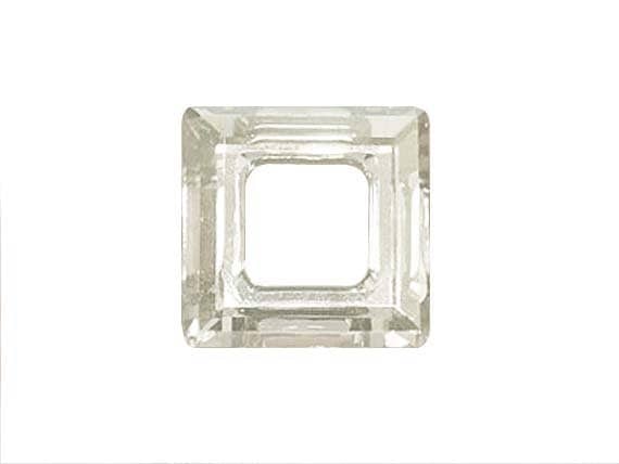 Silver Crystal Shade Square & Circle Necklace Silver Crystal Shade Square & Circle Necklace