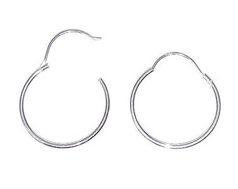 20mm Earring Hoops Sterling Silver Earring Components - BULK Wholesale Hoop Earrings, Choose Quantity - SF1531