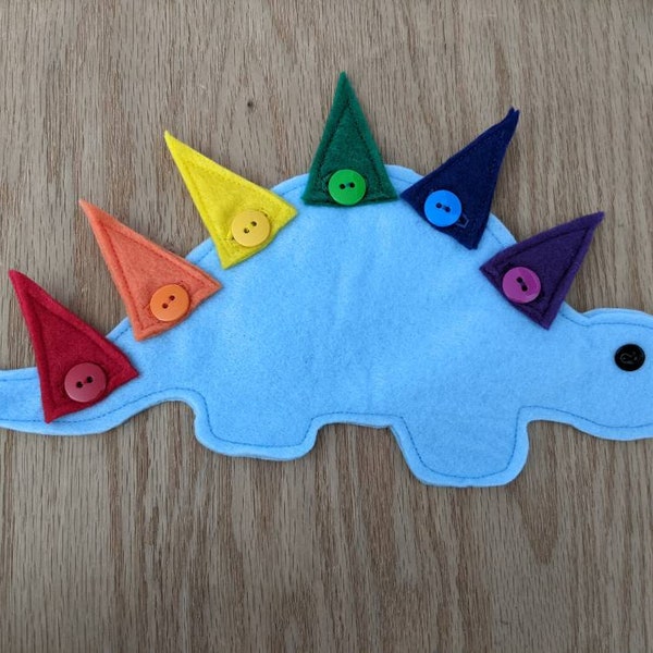 Learn to Button felt Dinosaur with Button on Spines