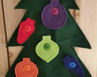 Christmas Tree with Button on Ornaments