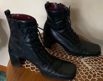 nine west square toe ankle boots