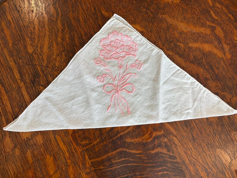 Vintage Handkerchief Pink Floral Embroidered Appliqué Bridal Hanky - Etsy