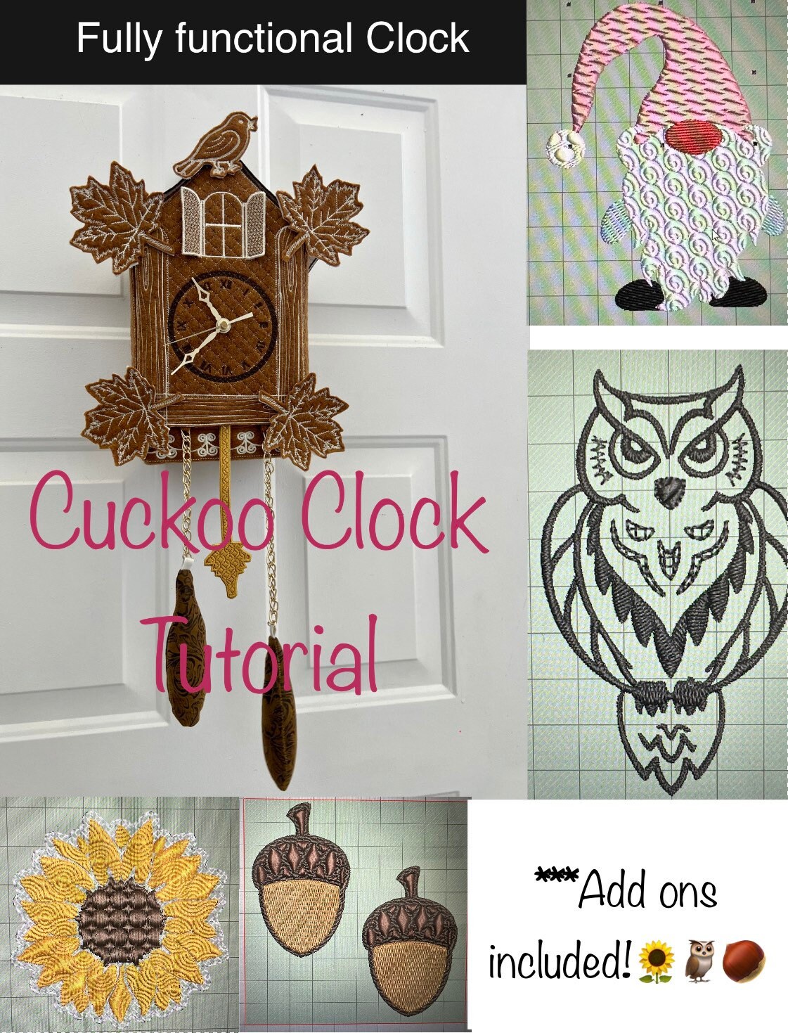 Cuckoo Clock Machine Embroidery Design Etsy