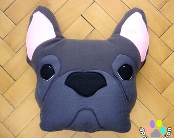 blue french bulldog stuffed animal