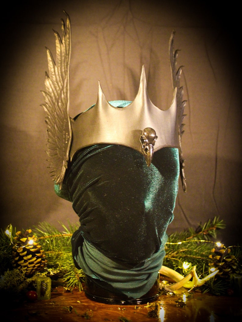 Raven Odin Viking Heathen Leather Crown Headdress Pagan Wiccan W Raven Odin Viking Heathen Leather Crown Headdress Pagan Wiccan W