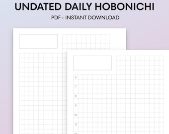 Personal Undated Daily Hobonichi Planner Inserts | 4mm Grid | Rings, Discs, Filofax, Kikki K |