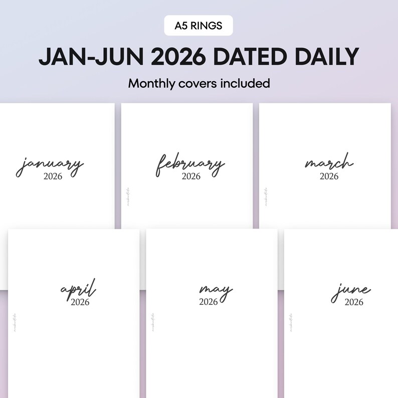 A5 2026 Dated Daily Hobonichi Planner Inserts | 4mm Grid | Q1 Q2 ...