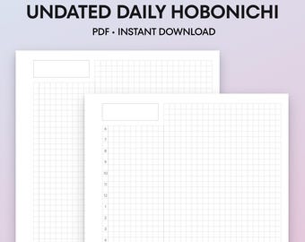 A5 Undated Daily Hobonichi Printable | 4mm or 5mm grid | Planner Inserts for Rings Discs