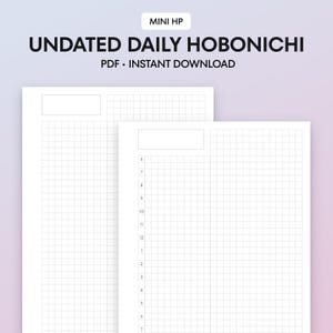 Mini HP Undated Daily Hobonichi Style Printable Inserts | 4mm Grid | Happy Planner, Rings, Discs