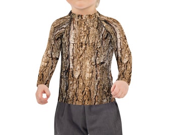 Tree Bark Rash Guard: Long Sleeve Costume Shirt - UPF 50