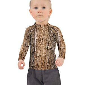 Tree Bark Rash Guard: Long Sleeve Costume Shirt - UPF 50