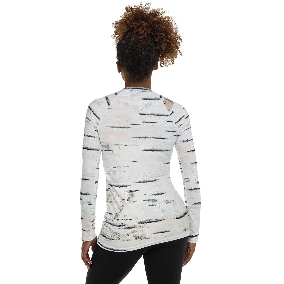 Birch Tree Long Sleeve Top. Nature Activewear. Birch Bark Pattern ...
