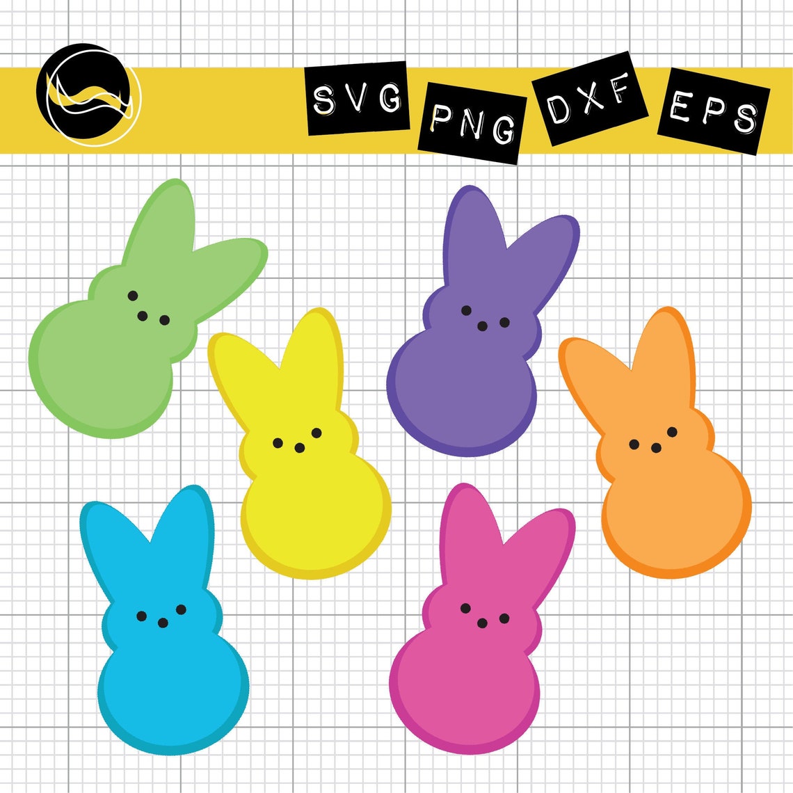 Bunny Peep SVG Bundle 6 colors svg files for cricut Peeps | Etsy