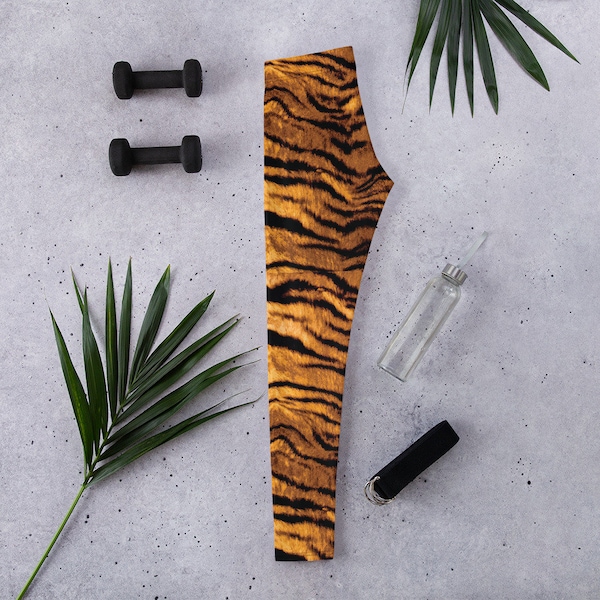 Tiger Print Leggings. Great for working out, loungewear, costumes, or everyday. Polyester & Spandex Blend. Tiger King. Joe Exotic.
