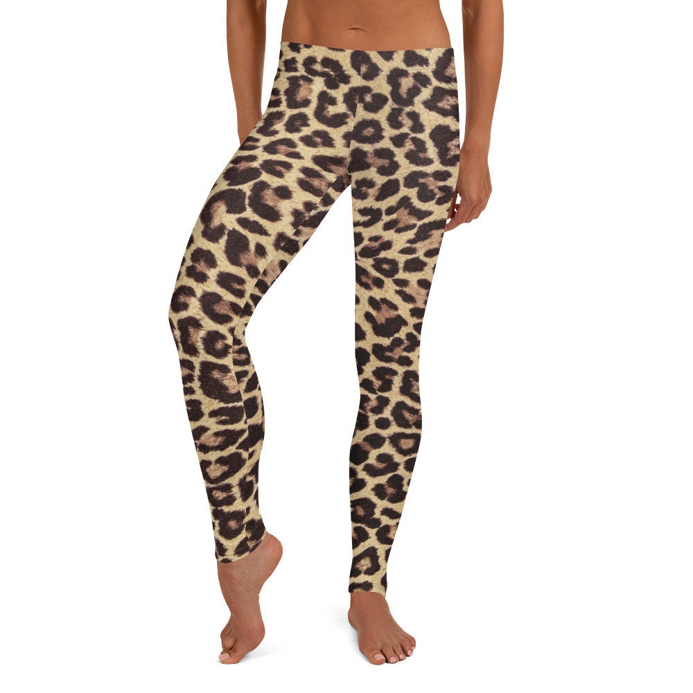 St Day Leopard Jaguar Brown Flare Yoga Pants for Women Loose Wide