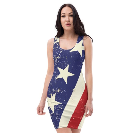 american flag bodycon dress Dress: Patriotic 4th of July Outfit, Made in USA Size:8,5