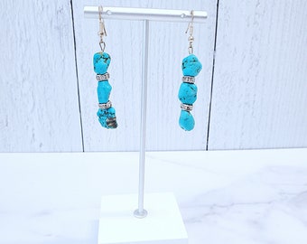 Turquoise Earrings - Statement Earrings - Crystal Earrings - Jewelry - Dangle Earrings - Bridesmaid - Wedding - Nickel Free - Christmas