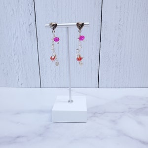 Heart Earrings - Statement Earrings - Dangle Drop Earrings - Crystal heart earrings - Proms - Weddings - Bridesmaids - Valentine&#39;s Day