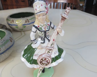 Arte de figura de instrumento de mujer polaca vintage de Polonia