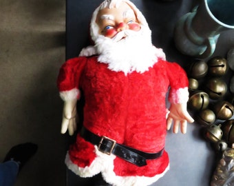 Vintage Santa Claus Plush Rushton Holiday Doll Decor Merry