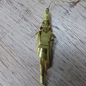 Vintage Christmas  Brass Toy Soldier Figure Ornament