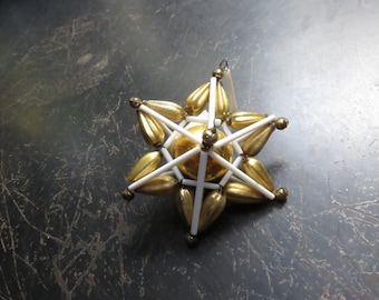 Vintage Czechoslovakia Beaded Star Glass Christmas Tree Ornament