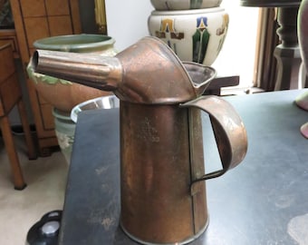 Vintage Dover 1 Qt Liquid Oil Funnel Pitcher Pourer Copper Finish