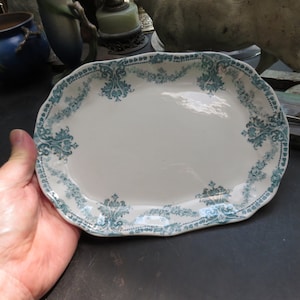 Antique Lucerne Semi Porcelain New Wharf England Small Platter