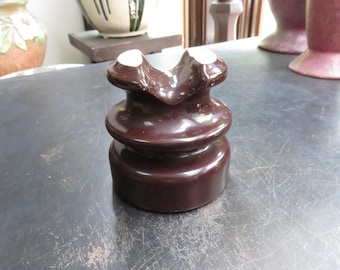 Vintage Porcelain Brown Insulator