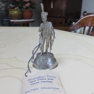 Vintage Buckingham Pewter Figurine Figure Military Collection Trooper of The First Regiment of Hussars