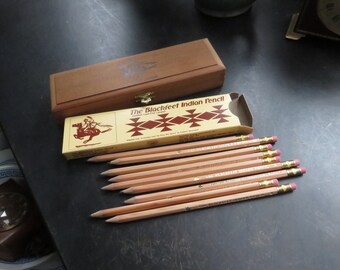 The Blackfeet Indian # 2 Pencils Lot of 9 in the Cedar Box