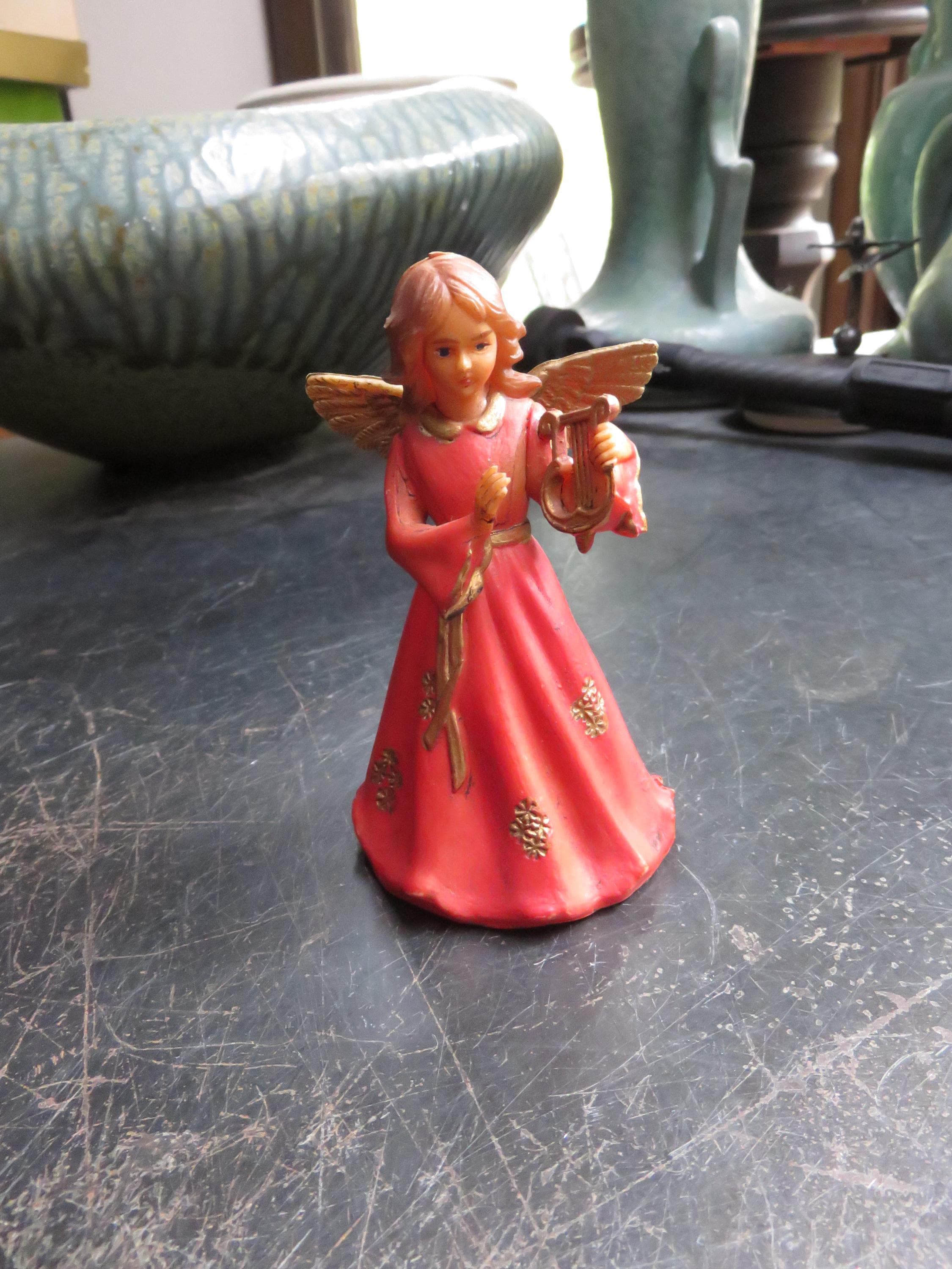 Vintage Christmas Plastic Hong Kong ? Angel Harp Figure - Etsy