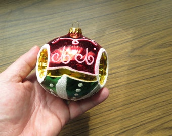 Large Indent Glitter Swirl  Christmas Tree Ornament