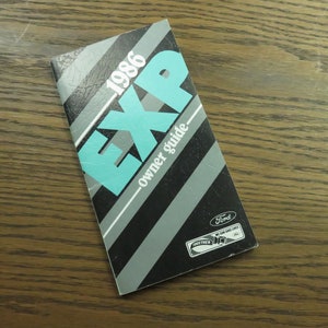 Vintage 1986 Ford Escort EXP Car Owners Guide