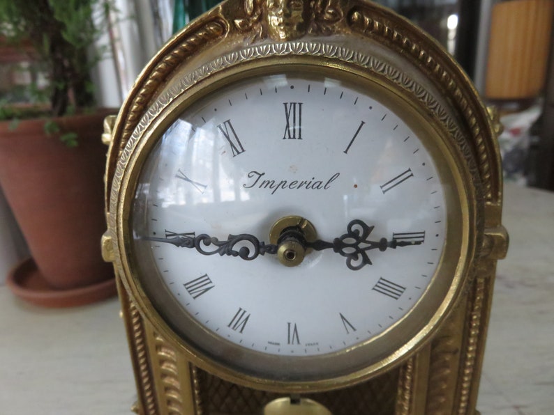 Vintage Imperial Brass Mantle Clock Italy Very Ornate Etsy