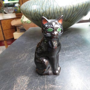 Vintage Giftcraft Black Cat with Green Eyes Figure