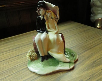 Vintage W Cabrelli Italy Couple Man Woman Wedding Figure Ceramic