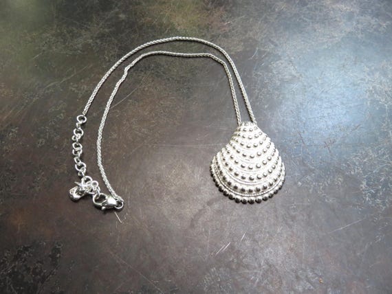 Brighton Cape Cod Shell Pendant Cream Enamel Necklace